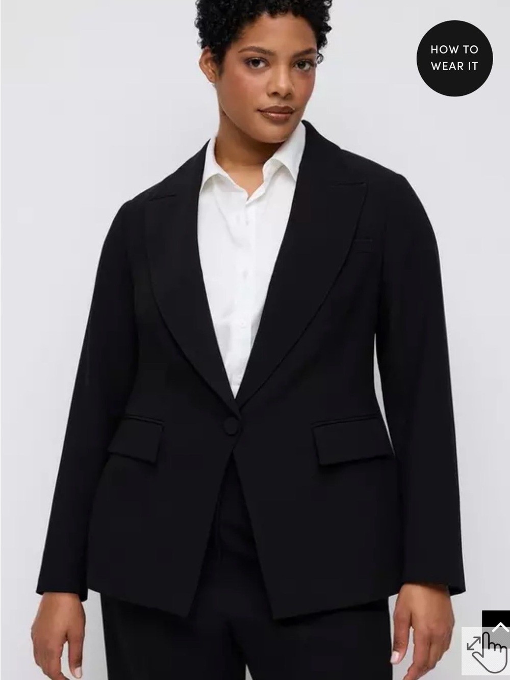 torrid Black Notch Lapel Single-Button Blazer